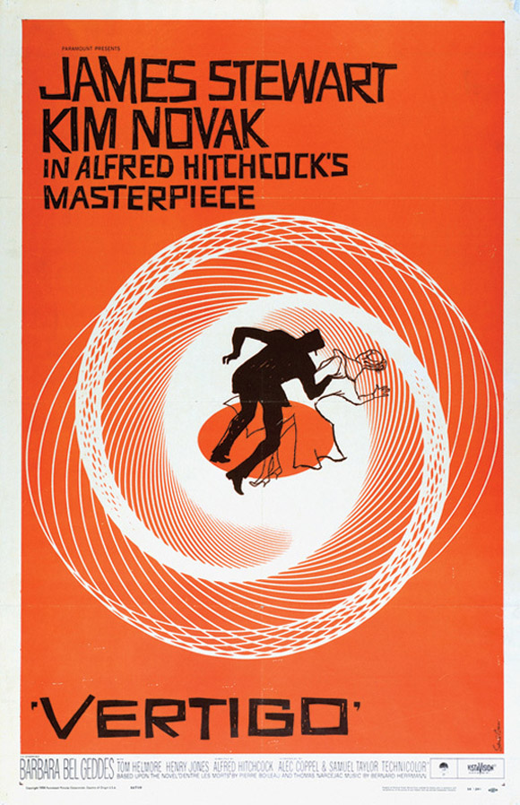 Pôster de Saul Bass e Art Goodman (ilustrador), para Um corpo que cai (1958). © Copyright Academy of Motion Picture Arts and Sciences.