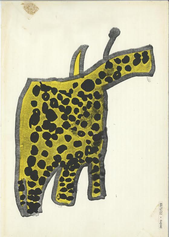 Roland Anhorn é a primeira girafa desenhada pelo Pedro Gabriel, em 22/05/89.