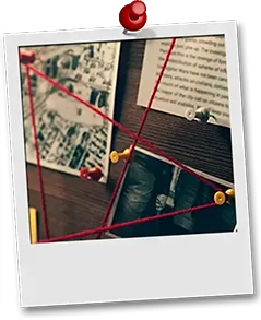 Polaroid com quadro de investigação